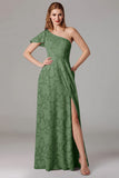 Sage A Line One Shoulder Maxi Dress With Slit