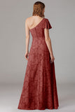 Sage A Line One Shoulder Maxi Dress With Slit