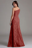 Eucalyptus One Shoulder A Line Ruched Maxi Dress