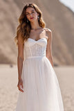 Strapless Ivory A Line Long Wedding Dress