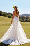 Lace Mermaid Ivory Spaghetti Straps Boho Wedding Dress