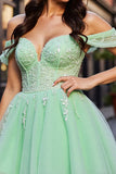 Blush Corset Tulle Short Homecoming Dress with Appliques