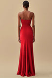 Black Strapless Mermaid Ruched Formal Dress With Slit