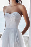 Strapless Ivory A Line Graduation Dress