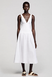 Simple White Simple V Neck A Line Wedding Guest Dress