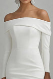 Mermaid High Low Off The Shoulder Ivory Engagement Dress