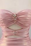 Blush Cut Out Ruched Bodycon Homecoming Dress