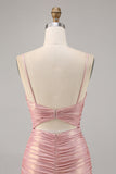 Blush Cut Out Ruched Bodycon Homecoming Dress