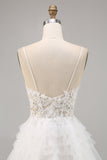 White A-Line Appliqued Tulle Homecoming Dress