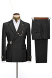 Men's Navy Notched Lapel 2 Pieces Slim Fit Formal Suits