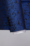 Jacquard Blue Shawl Lapel 2 Pieces Prom Suits