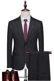 Coffe Notched Lapel 2 Pieces Beaded Men's Formal Suits