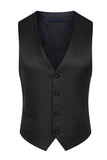 Stand Collar Jacquard Black 3 Pieces Prom Suits