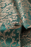 Dark Green Jacquard Shawl Lapel 3 Pieces Prom Suits