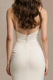 Ivory Spaghetti Straps Simple Wedding Dress