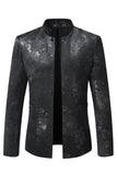 Men's Red Single Breasted Jacquard Homecoming Blazer