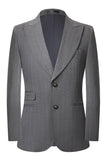 2 Piece Grey Peak Lapel Single Breasted Men's Homecoming Suits