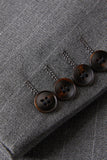 2 Piece Grey Peak Lapel Single Breasted Men's Homecoming Suits