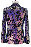 Sparkly Men's Blue Purple Notched Lapel Homecoming Blazer With Sequins