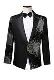 Notched Lapel Sequins Men's Purple Homecoming Blazer