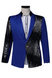 Notched Lapel Sequins Men's Purple Homecoming Blazer