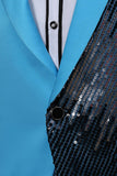 Notched Lapel Sequins Men's Purple Homecoming Blazer