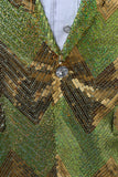 Sparkly Green Sequins Men's Peak Lapel Homecoming Blazer