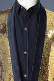 Sparkly Silver And Golden Shawl Lapel Men's Homecoming Blazer With Sequins