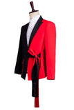 2 Piece Black And Red Men's Peak Lapel Homecoming Suits