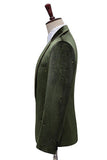 2 Piece Green Notched Lapel Men's Homecoming Suits