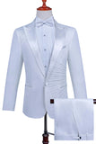 2 Piece Black Men's Peak Lapel Single Breasted Homecoming Suits