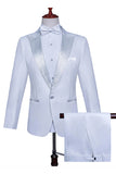 2 Piece White Men's Peak Lapel Single Breasted Homecoming Suits