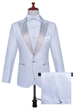 2 Piece White Men's Peak Lapel Single Breasted Homecoming Suits