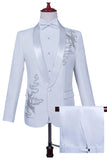 White 2 Piece Men's Shawl Lapel Homecoming Suits