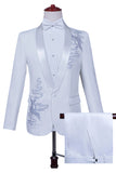White 2 Piece Men's Shawl Lapel Homecoming Suits