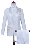 White 2 Piece Men's Shawl Lapel Homecoming Suits