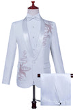 White 2 Piece Men's Shawl Lapel Homecoming Suits