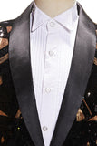 Shawl Lapel Sequins Men's Black And Golden Homecoming Blazer