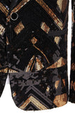 Shawl Lapel Sequins Men's Black And Golden Homecoming Blazer