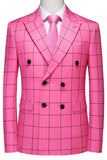 Peak Lapel Pink 2 Piece Slim Fit Men's Homecoming Suits