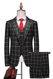 Red Peak Lapel 3 Piece Single Breasted Slim Fit Men's Homecoming Suits