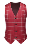 Red Peak Lapel 3 Piece Single Breasted Slim Fit Men's Homecoming Suits