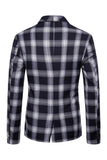 Shawl Lapel Plaid Men's Navy Homecoming Blazer