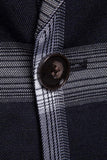Shawl Lapel Plaid Men's Navy Homecoming Blazer