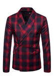 Shawl Lapel Plaid Men's Navy Homecoming Blazer