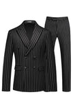 Peak Lapel 2 Piece Slim Fit Blue Striped Men's Homecoming Suits