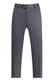 Peak Lapel 2 Piece Slim Fit Blue Striped Men's Homecoming Suits