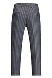 Peak Lapel 2 Piece Slim Fit Blue Striped Men's Homecoming Suits