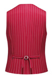 Red Striped Peak Lapel 3 Piece Slim Fit Men's Homecoming Suits
