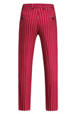 Red Striped Peak Lapel 3 Piece Slim Fit Men's Homecoming Suits